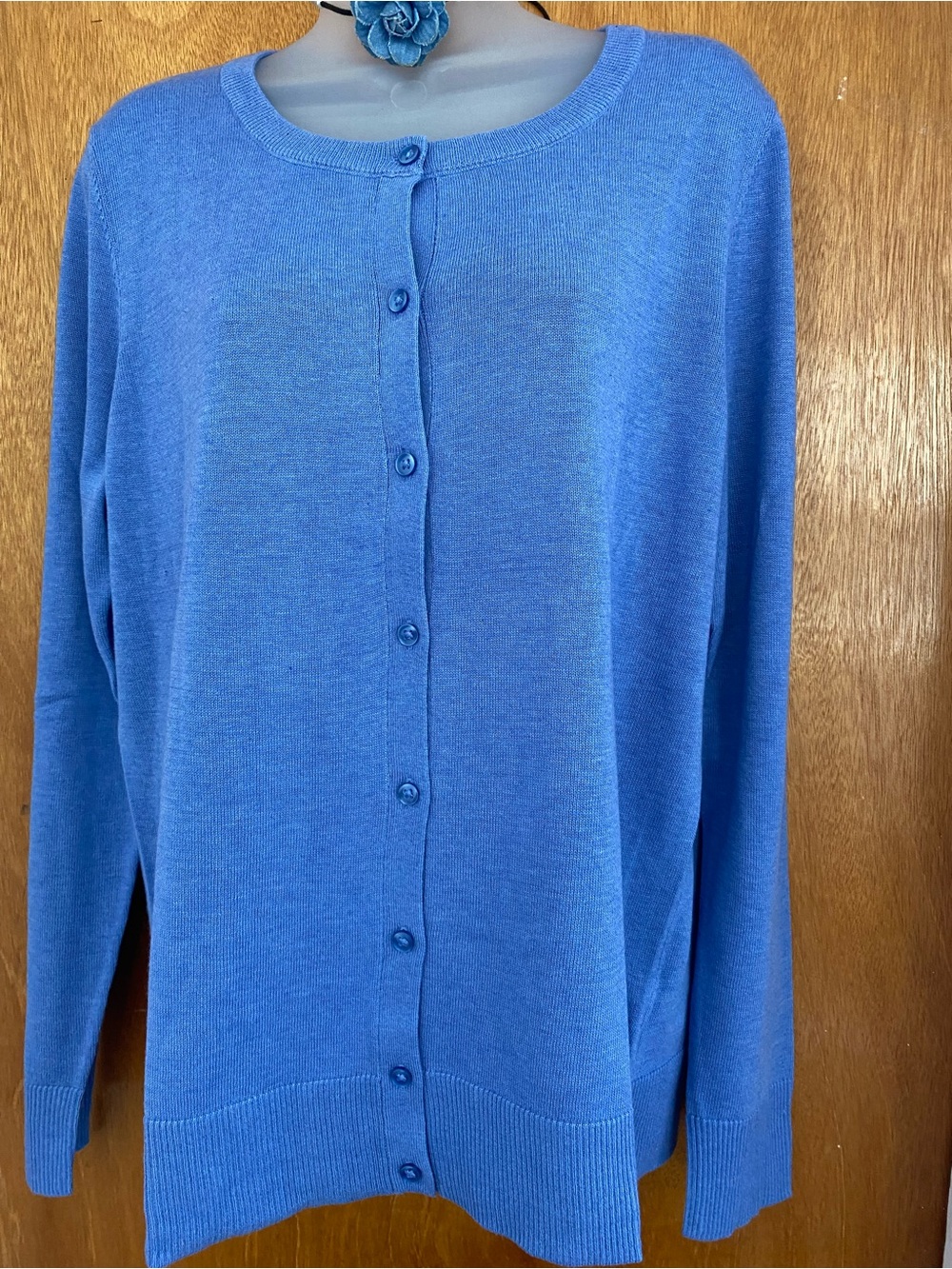 Amazon Essentials Soft Blue Button-Front Cardigan